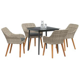 Dining Set Light grey Poly rattan 3261706