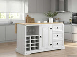 Kitchen Storage White and Honey Wax 112 x 70 x 91.5 cm 42033379