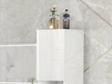 Freestanding Bathroom Cabinet, High Gloss Storage Cabinet with Doors and Adjustable Shelves, 30 30 T3398P343303