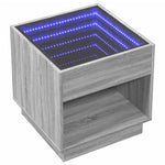 ZNTS Bedside Table with Infinity LED Grey Sonoma 50x50x50 cm 3284089