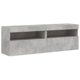 TV Wall Cabinets with LED Lights 2 pcs Concrete Grey 60x30x40 cm 837190