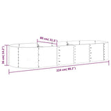 Garden Raised Bed Galvanised Steel 224x80x36 cm Silver 318922