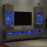 TV Cabinets with LED Lights 2 pcs Grey Sonoma 40.5x30x90 cm 837054