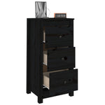 Sideboards 2 pcs Black 40x35x80 cm Solid Wood Pine 813748