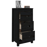 Sideboards 2 pcs Black 40x35x80 cm Solid Wood Pine 813748