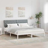 Bed Frame with Upholstered Headboard White 180 x 200 cm 3394387