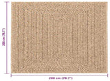 Rug ZIZUR Beige 240x240 cm Jute Look Indoor and Outdoor 4010399