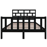 Bed Frame without Mattress Black Solid Wood Pine Double 3101327