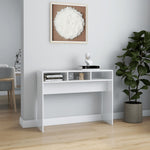 ZNTS Console Table High Gloss White 105x30x80 cm Engineered Wood 808311