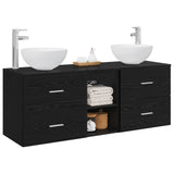 Bathroom Cabinet Set 3 pcs Black Oak 49.5 x 35 x 63 cm 3405788