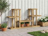 Plant Stand White 123 x 25 x 78.5 cm Solid Acacia Wood 903101