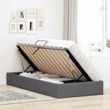 Storage Bed with Mattress Dark Grey 203 x 100 cm Fabric 3370055