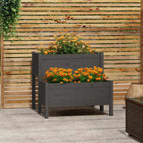 Planter Grey 84.5x84x75 cm Solid Wood Pine 822259