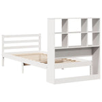ZNTS Bookcase Bed without Mattress White 75x190 cm Small Single Solid Wood Pine 3321884