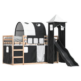 Bunk Bed without Mattress with Slide White and Black 80x200 cm 3284170