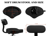 Drum Throne with Backrest, Hydraulic Drum Stool Adjustable Height, Heavy Duty Hydraulic Drum Seat 18687702