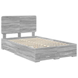 Bed Frame with Drawer Grey Sonoma 120 x 200 cm Engineered Wood 3412806