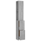 Bathroom Cabinet Grey Sonoma 25x26.5x170 cm Engineered Wood 815961