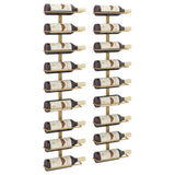 ZNTS Wall-mounted Wine Rack for 9 Bottles 2 pcs Gold Iron 340903