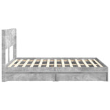 Bed Frame with Storage and Headboard Concrete Grey 150 x 200 cm 3414374