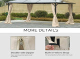 4 Pack Replacement Gazebo Curtains Privacy Panel for Most 3 x 4m Gazebo Canopy Pavillion Outdoor T3398P310889