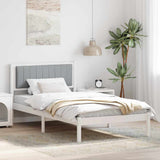 Bed Frame with Upholstered Headboard Light Grey 100 x 200 cm 878283
