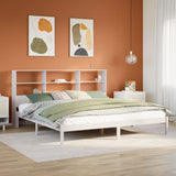 Bookcase Bed without Mattress White 180x200 cm Super King Solid Wood Pine 3321594