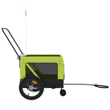Pet Bike Trailer Green and Black Oxford Fabric and Iron 93941