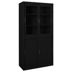 Office Cabinet with Sliding Door Black 90x40x180 cm Steel 335964