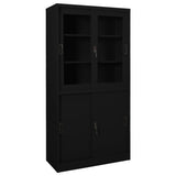 Office Cabinet with Sliding Door Black 90x40x180 cm Steel 335964