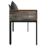 Outdoor Bench Grey and Dark Grey 117 x 54 x 74.5 cm Poly Rattan 42025239