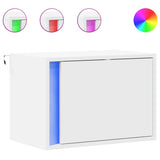 ZNTS Wall-mounted Bedside Cabinets with LED Lights 2 pcs White 852090