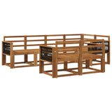 Outdoor Sofa Set 7 pcs Natural Solid Acacia Wood 3385290