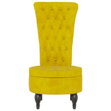 High Back Chair Yellow Velvet Button Design 352469