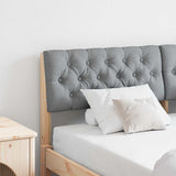 Upholstered Headboard Light Grey 140 cm Solid Pine Wood 879174