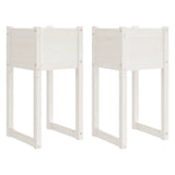 Planters 2 pcs White 40x40x81 cm Solid Wood Pine 822125