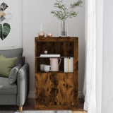 Side Cabinet with LED Lights Smoked Oak Engineered Wood 836627