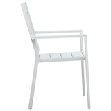 Garden Chair Set of 4 White HDPE and steel Standard Durable 47884