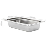50894 Gastronorm Containers 8 pcs GN 1/3 65 mm Stainless Steel