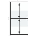 ZNTS Foldable Walk-in Shower Wall Half Frosted ESG Glass 80x190 cm 151187