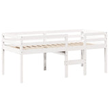 High Sleeper Bed without Mattress White 90x190 cm Single Solid Wood Pine 3281981