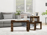 Nesting Tables 3 pcs Smoked Oak Engineered Wood 815222