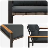 Outdoor Bench 2 -Seater 116 x 67.5 x 72 cm Poly Rattan 42025366