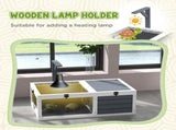 Tortoise Table with Wooden Lamp Holder, Wooden Tortoise House w/ Openable Lids, Pull-Out Trays T3398P552591