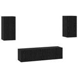 TV Cabinet Set Wall-mounted Black Oak Engineered Wood 3393463