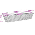 ZNTS Planters with hooks 2 pcs Grey Poly Rattan 366406