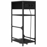 Bedside Cabinet Black Oak 40 x 27 x 76 cm Engineered Wood 859570