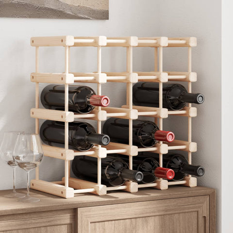 ZNTS Wine Rack for 20 Bottles 46.5x23x46.5 cm Solid Wood Pine 353751