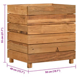 Raised Bed 50x40x55 cm Recycled Teak Wood and Steel 47424