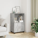 Rolling Cabinet Concrete Grey 55x40x91 cm Engineered Wood 853185
